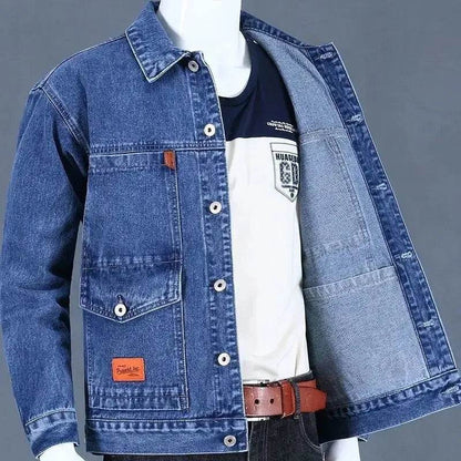 Buy Center Men's Denim Jacket - Vintage Loose Fit Gray Style - Buy Center UK