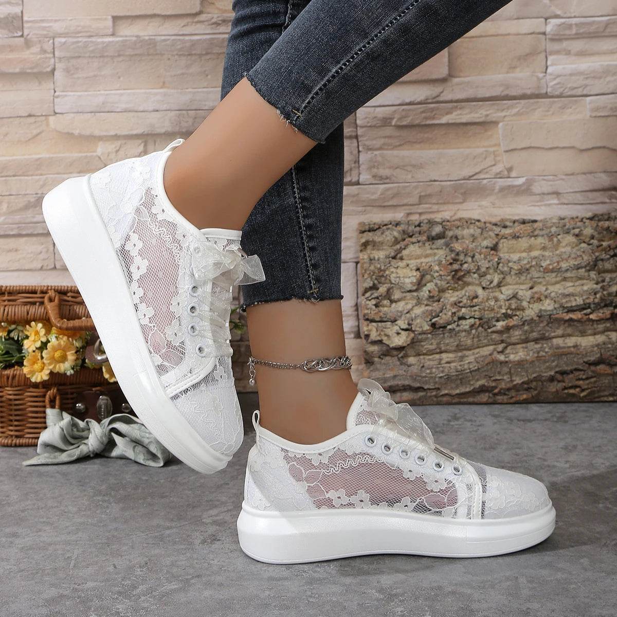 Buy Center Women Sneakers 2024 - Breathable Lace Canvas Shoes - Buy Center UK
