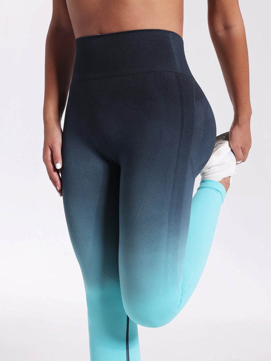 Gradient Seamless Yoga Pants - High Waist, Push Up Fitness Leggings - Buy Center UK
