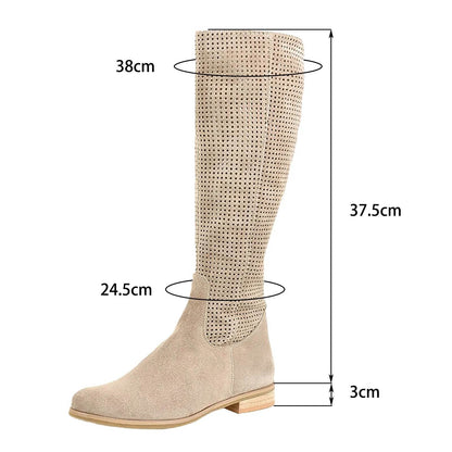 Buy Center Faux Suede Women’s Knee High Boots - Stylish, Low Heel - Buy Center UK