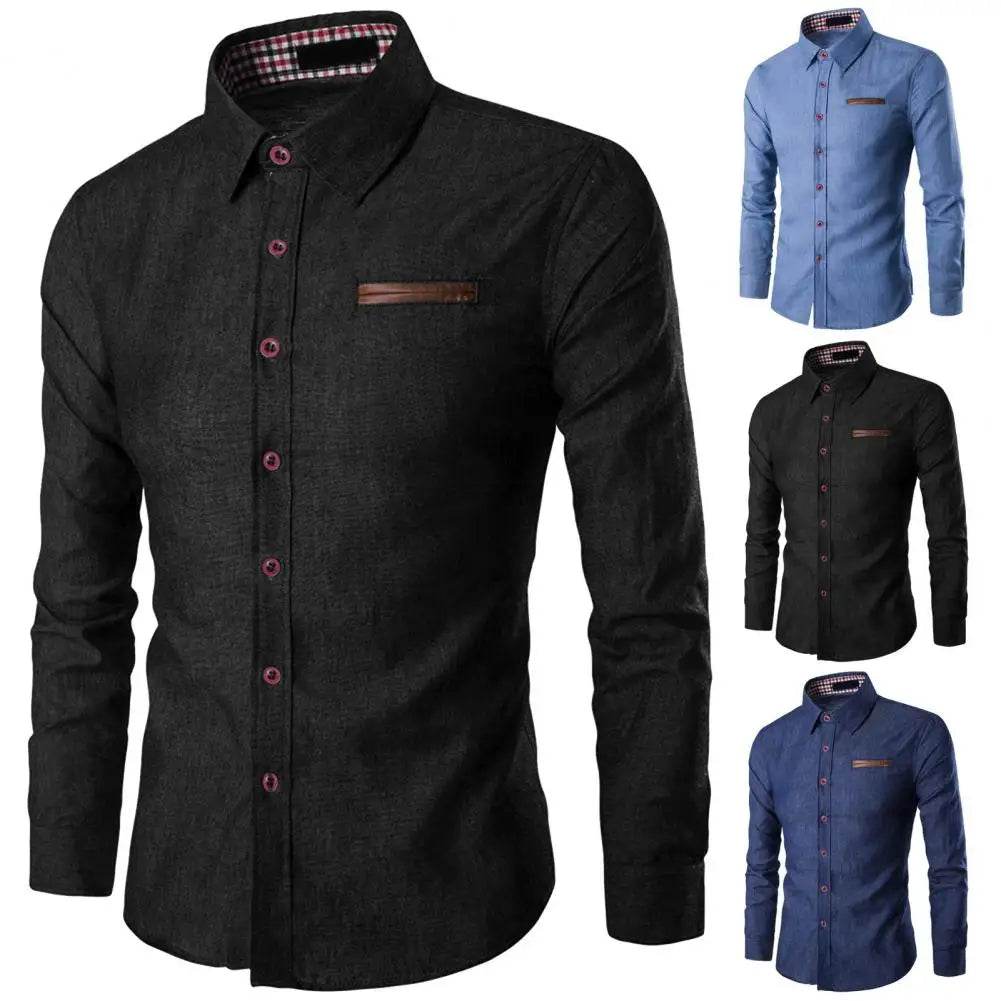 Buy Center Men's Denim Shirt 2024 - Slim Fit Long Sleeve Fashion - Buy Center UK