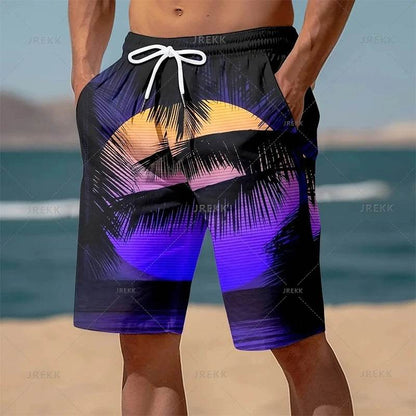 Buy Center Summer Hawaiian Beach Shorts - 3D Palm Tree Graphics - Buy Center UK