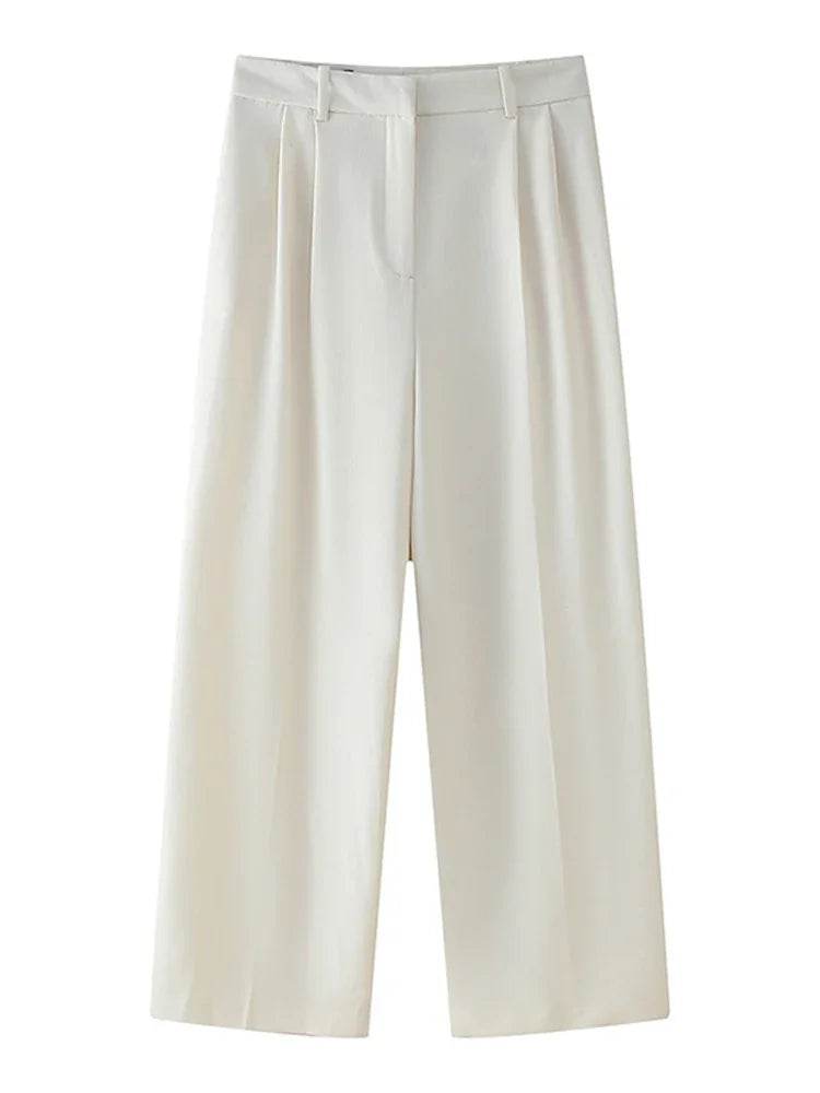 Elegant Women's Vest Pant Set - V-Neck Sleeveless Top & Wide-Leg Pants - Buy Center UK