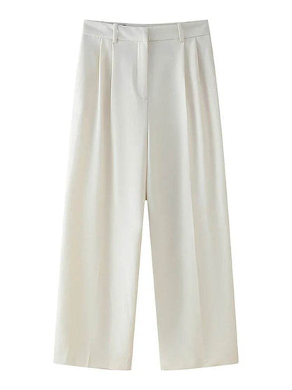 Elegant Women's Vest Pant Set - V-Neck Sleeveless Top & Wide-Leg Pants - Buy Center UK