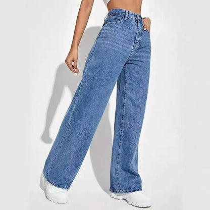 Buy Center Fashion Retro Blue Jeans Women - High Waisted, Baggy Fit - Buy Center UK