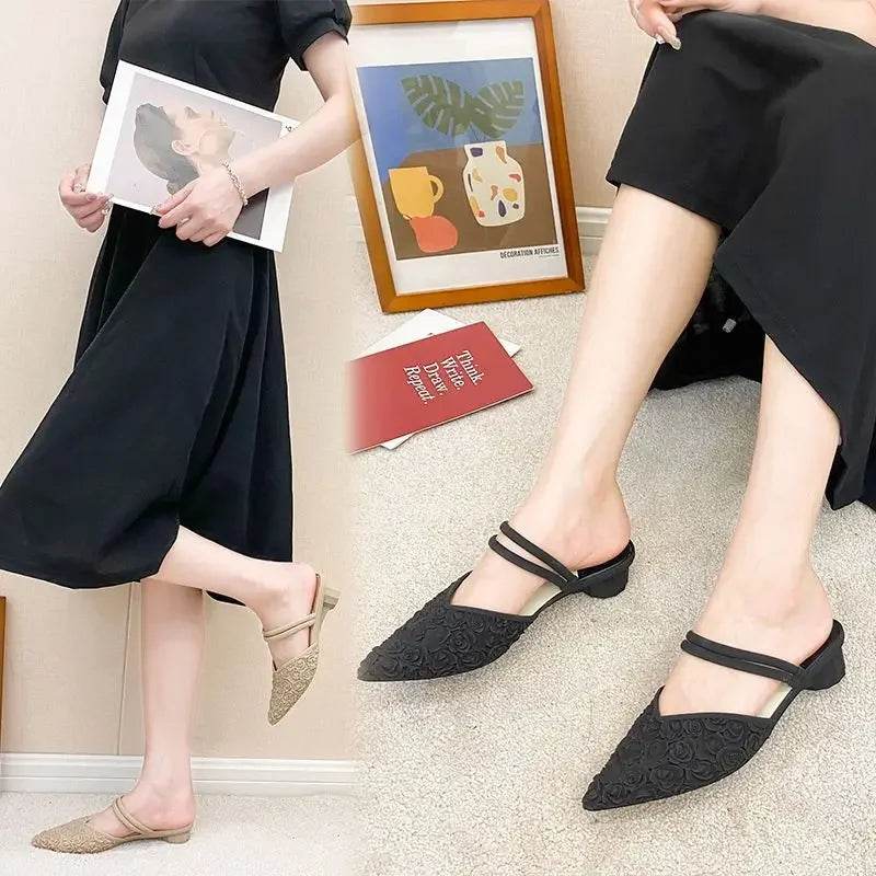 Buy Center Women's Waterproof Summer Shoes - Pointed Toe & Thick Heel - Buy Center UK