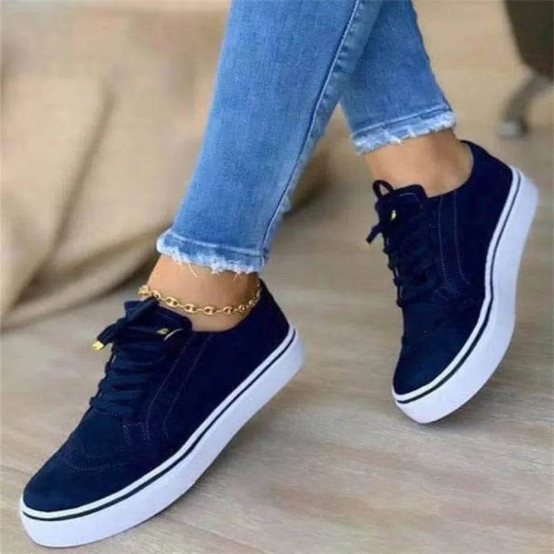 Buy Center Women’s Flat Casual Sneakers - Lace-Up Spring Fashion - Buy Center UK