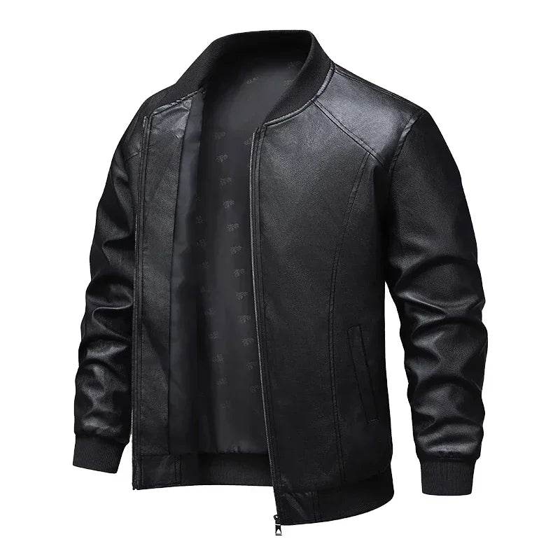 2025 Men's Vintage Black Motorcycle Leather Jacket - Oversized Style - Buy Center UK