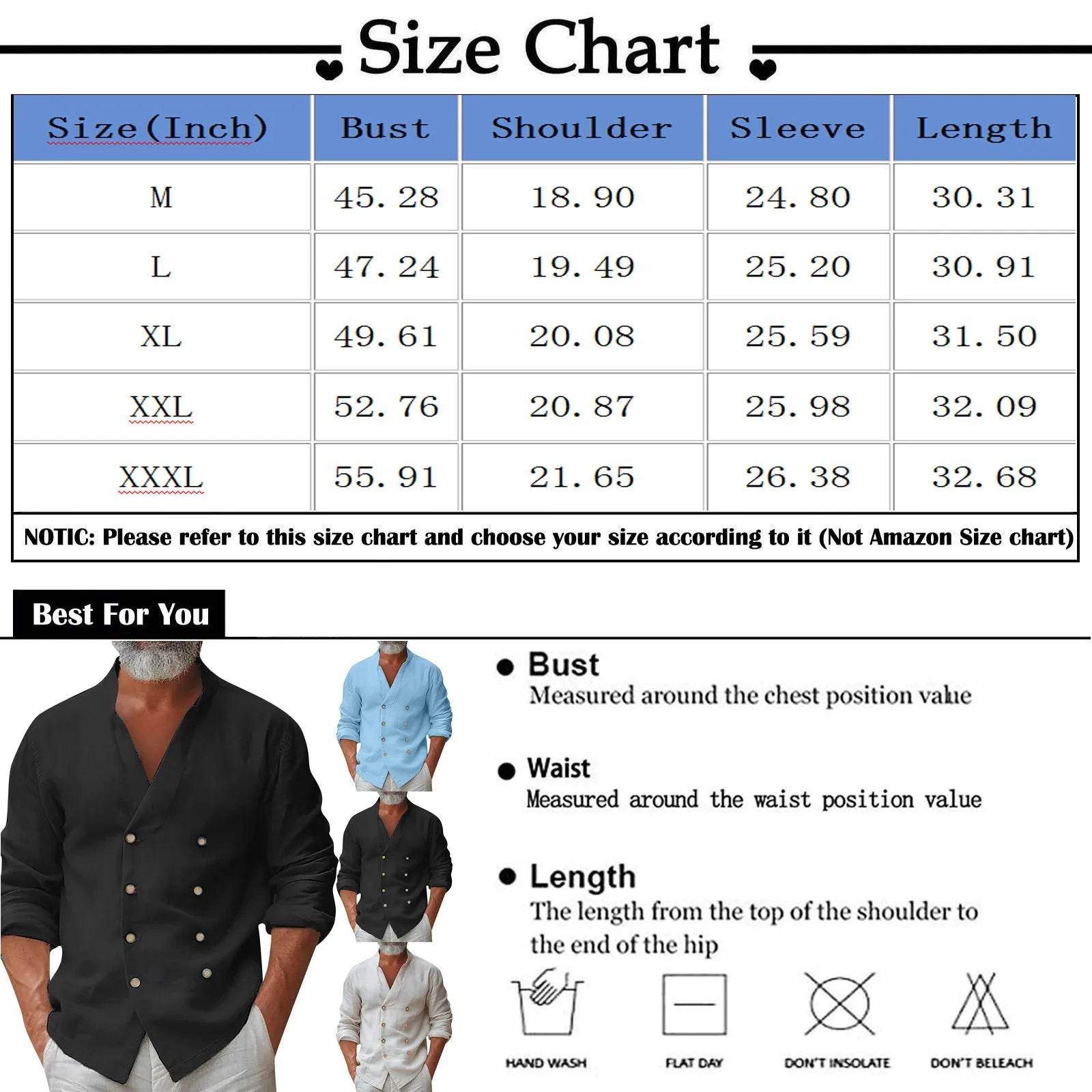 Buy Center Men's Cotton Linen Button Down T-shirt - Spring & Summer Style - Buy Center UK