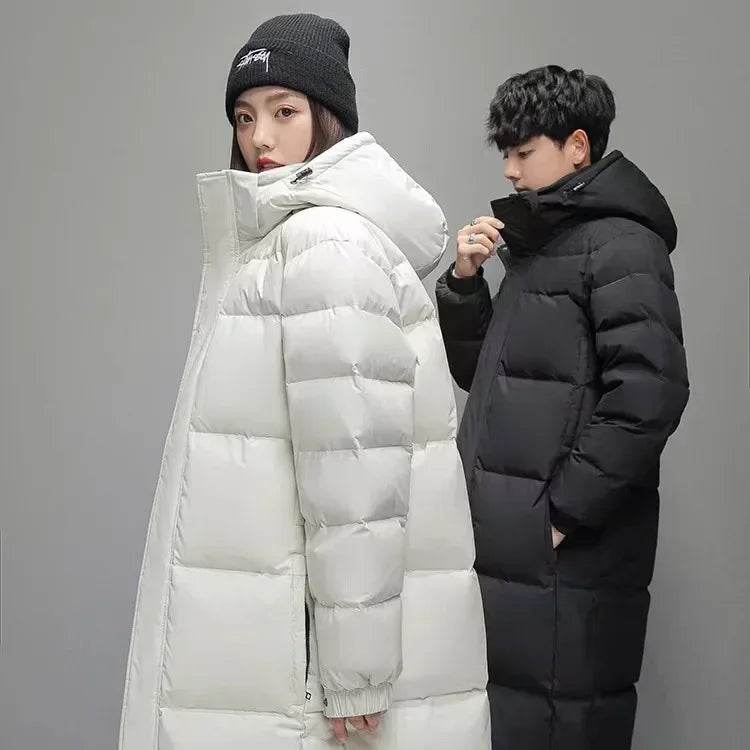 Buy Center Men's Long Hooded Puffer Jacket - Windproof, Warm, Casual - Buy Center UK