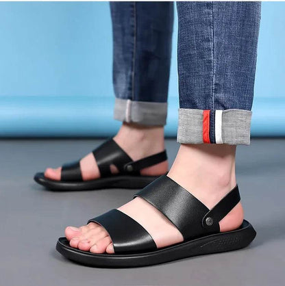 Buy Center Men's Genuine Leather Sandals - Casual Summer Fashion - Buy Center UK