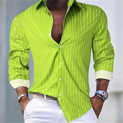 Buy Center Men's Blue Striped Hawaiian Shirt - Summer Beach Style - Buy Center UK