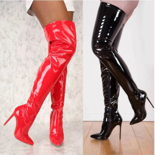 ZOGEER Women's Thigh High Boots - Sexy Red Heels Over the Knee - Buy Center UK