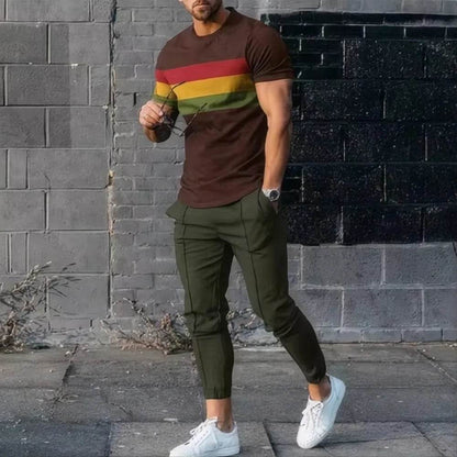 Buy Center Men's 2-Piece Jogging Suit - 3D Printed Summer Style - Buy Center UK