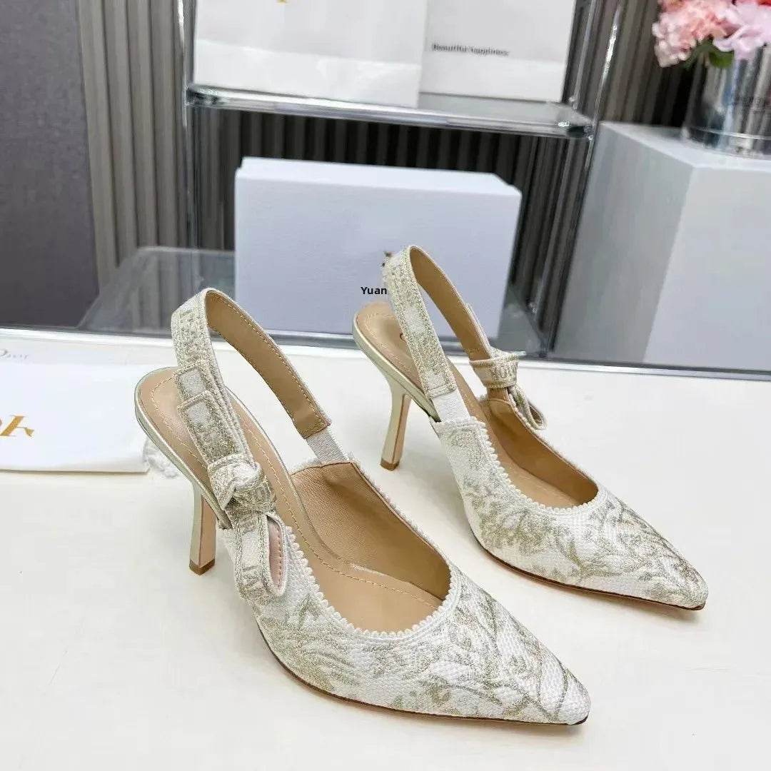 Buy Center Pointed Toe Lace High Heels Sandals - Butterfly Knot Design - Buy Center UK