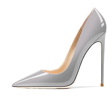 Buy Center Women's Patent Pointed Toe Slip-On Pumps - 12cm Heels - Buy Center UK