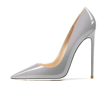 Buy Center Women's Patent Pointed Toe Slip-On Pumps - 12cm Heels - Buy Center UK