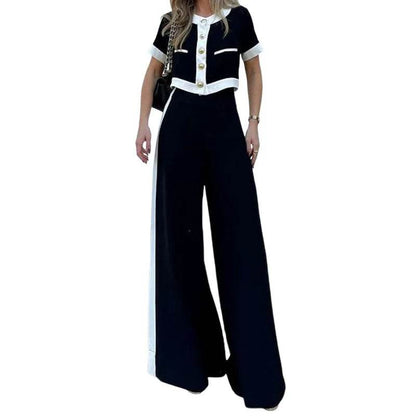 BAMBOOBOY Women's Slim Pants Suit - Stylish O-Neck Top & Trousers - Buy Center UK