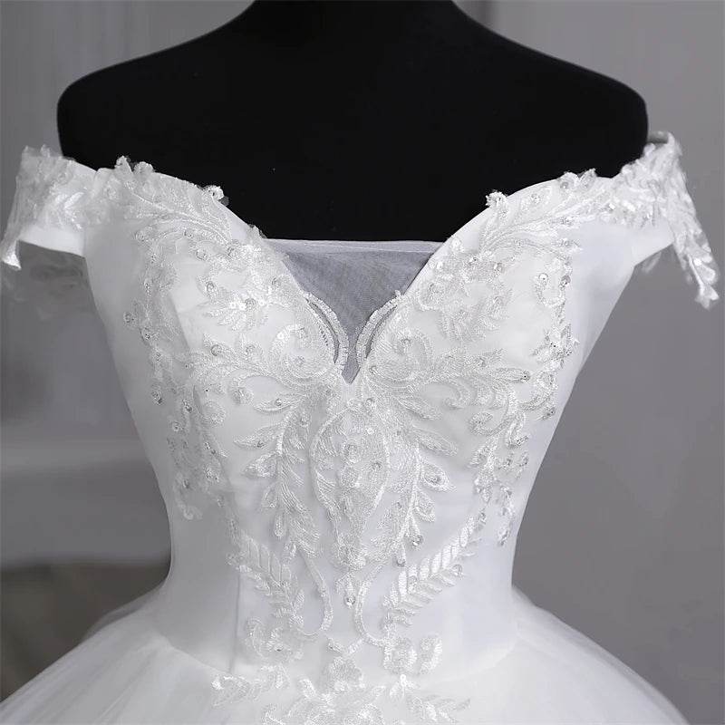 Y&M Novias Customized Plus Size Wedding Dress - Elegant Off-Shoulder Gown - Buy Center UK
