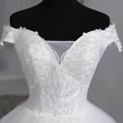 Y&M Novias Customized Plus Size Wedding Dress - Elegant Off-Shoulder Gown - Buy Center UK