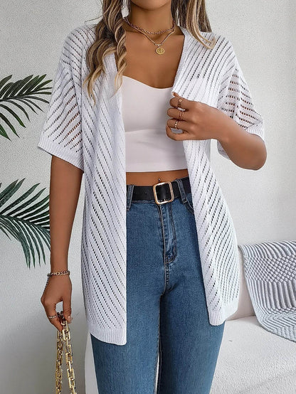 Buy Center Spring Summer Knitted Cardigan - Casual Hollow Out Fit - Buy Center UK