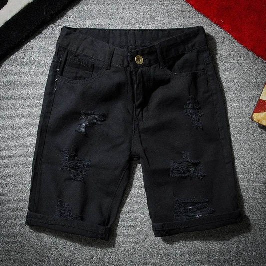Buy Center Men’s White Denim Shorts - Casual Slim Fit Knee Length - Buy Center UK