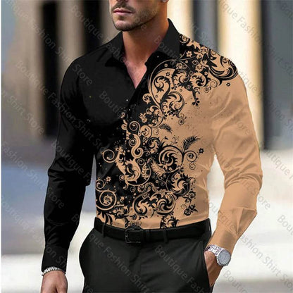 Buy Center Floral Business Casual Shirt - Soft Fabric in 11 Colors - Buy Center UK