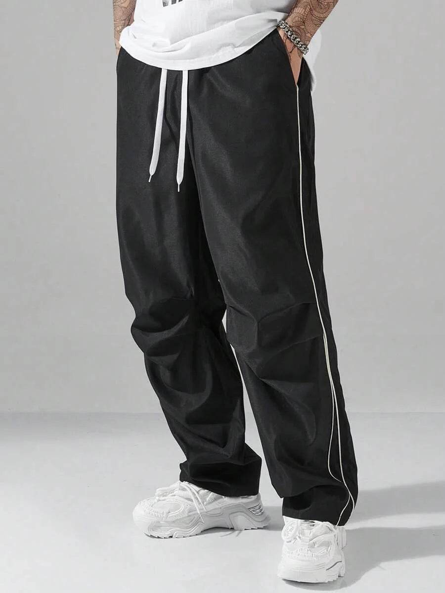 Buy Center Men’s Casual Pants - Elastic Waist, Striped Design - Buy Center UK