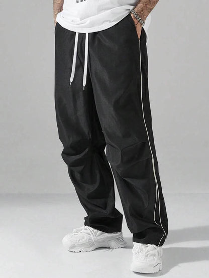 Buy Center Men’s Casual Pants - Elastic Waist, Striped Design - Buy Center UK