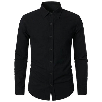 Buy Center Cotton Linen Shirt - Slim Fit Long Sleeve for Men - Buy Center UK
