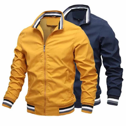 Windbreak Men's Bomber Jacket - Casual Zipper Coat for Outdoor Sports - Buy Center UK