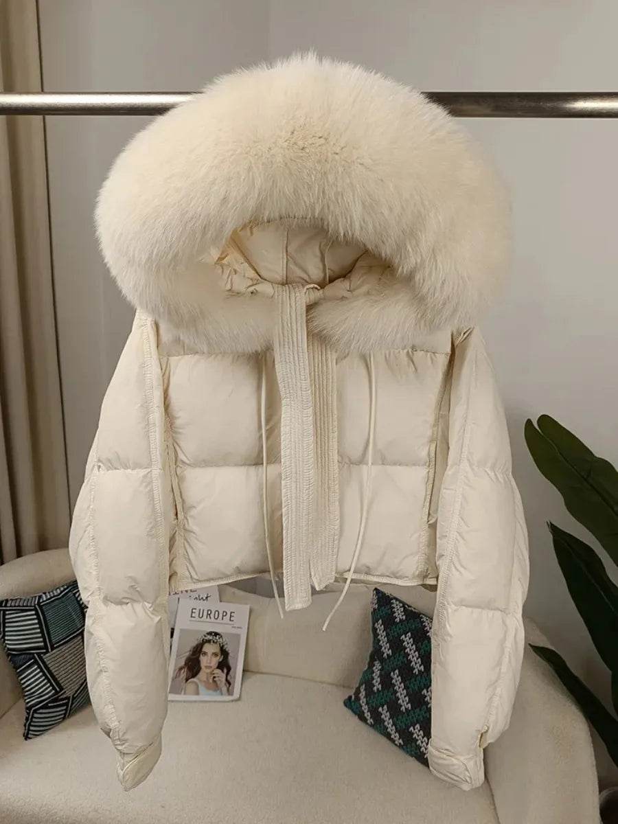 Buy Center Winter Women Jacket - Detachable Fur Collar & Duck Down - Buy Center UK