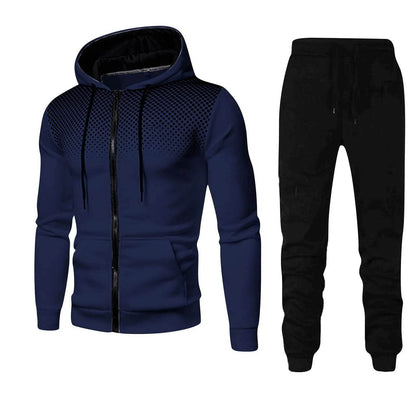 Buy Center Fashion Print Tracksuit for Men - Stylish Zipper Hoodie Set - Buy Center UK