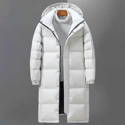 Buy Center Men's Long Puffer Jacket - Hooded Windproof Parka - Buy Center UK