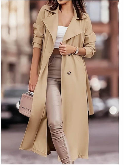 Buy Center Women's Double Breasted Wool Blend Trench Coat - Buy Center UK