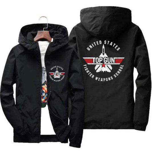 Buy Center Top Gun Fighter Pilot Windbreaker Jacket - Slim Fit Hoodie - Buy Center UK