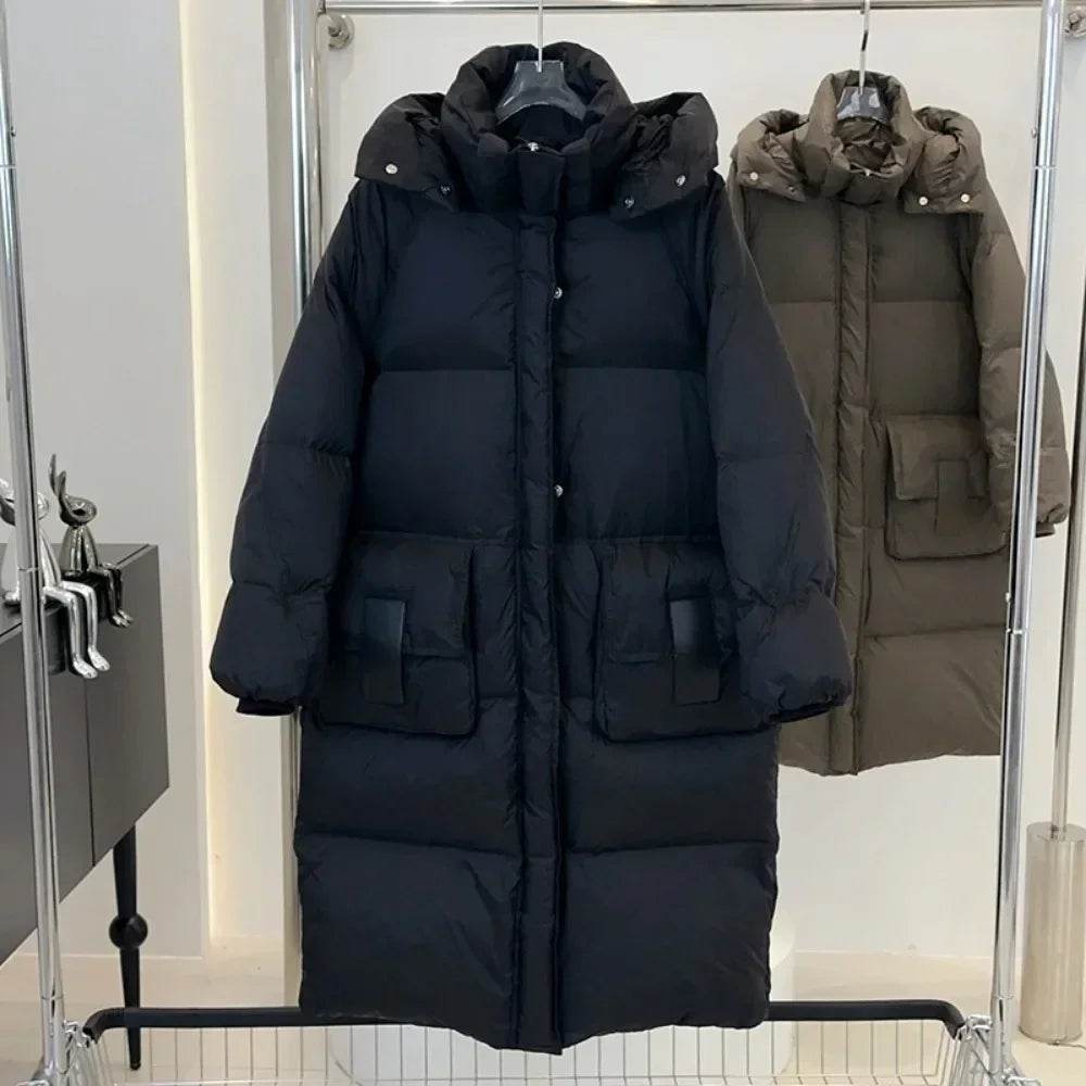 OFTBUY Women's Down Jacket - Waterproof Fluffy Knee-Length Parka - Buy Center UK