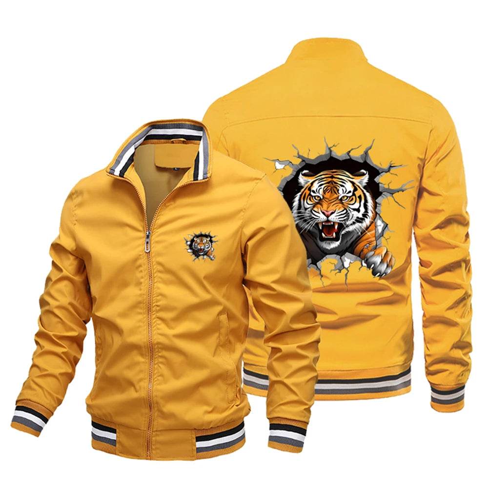 2025 Men's 3D Tiger Fly Jacket - Stylish Casual Coat for Spring & Autumn - Buy Center UK