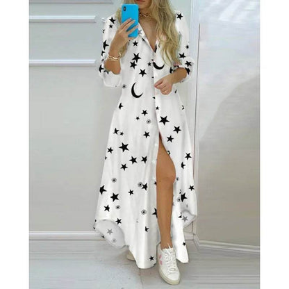 Women Boho Printed Long Shirt Dress - Casual Maxi Evening Style - Buy Center UK