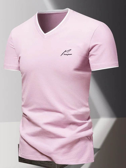 Buy Center Men's V-Neck Cotton T-Shirt - Stylish, Breathable Summer Wear - Buy Center UK