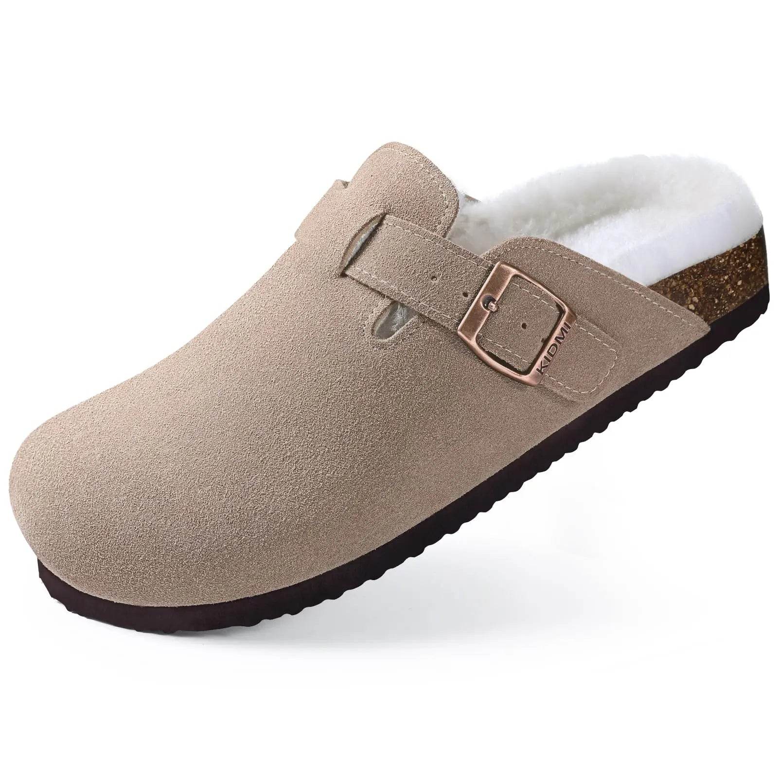 Comwarm Winter Fuzzy Cork Clogs - Plush Fur Lined Slippers for All - Buy Center UK