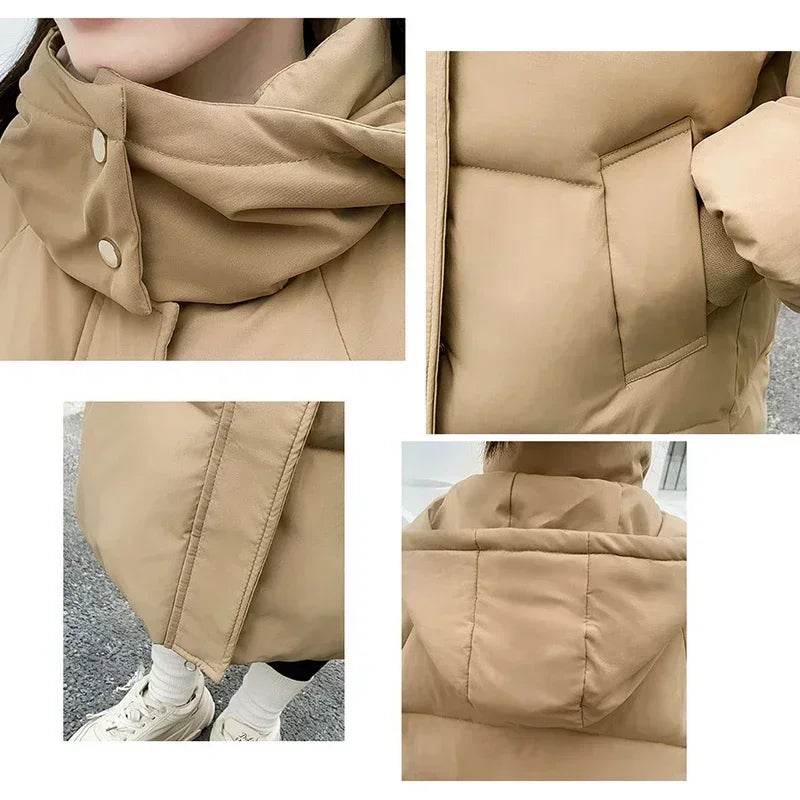 ABRINI Long Hooded Coat for Women - Warm, Stylish, Zipper Pockets - Buy Center UK