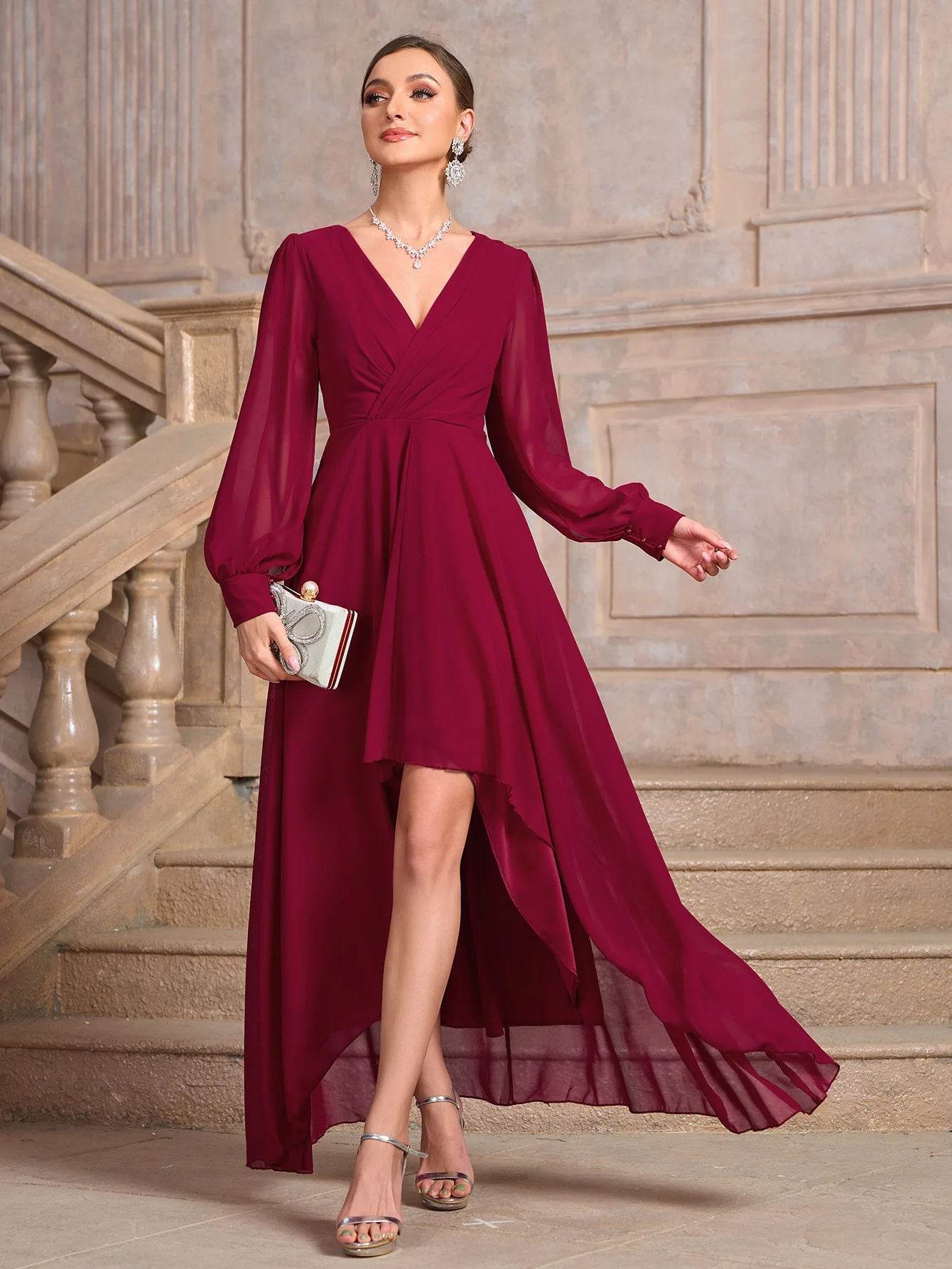 Buy Center Slim Prom Halter Dress - High-Waisted, Lace Detail Gown - Buy Center UK