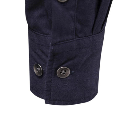 AIOPESON 2023 Men’s Military Style Pocket Shirt - 100% Cotton Slim Fit - Buy Center UK