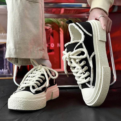 2024 Trendy Canvas Skateboarding Shoes - Comfortable Thick Bottom for Couples - Buy Center UK