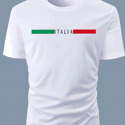 Buy Center Men's Oversized Italia Print T-Shirt - 100% Cotton Comfort - Buy Center UK
