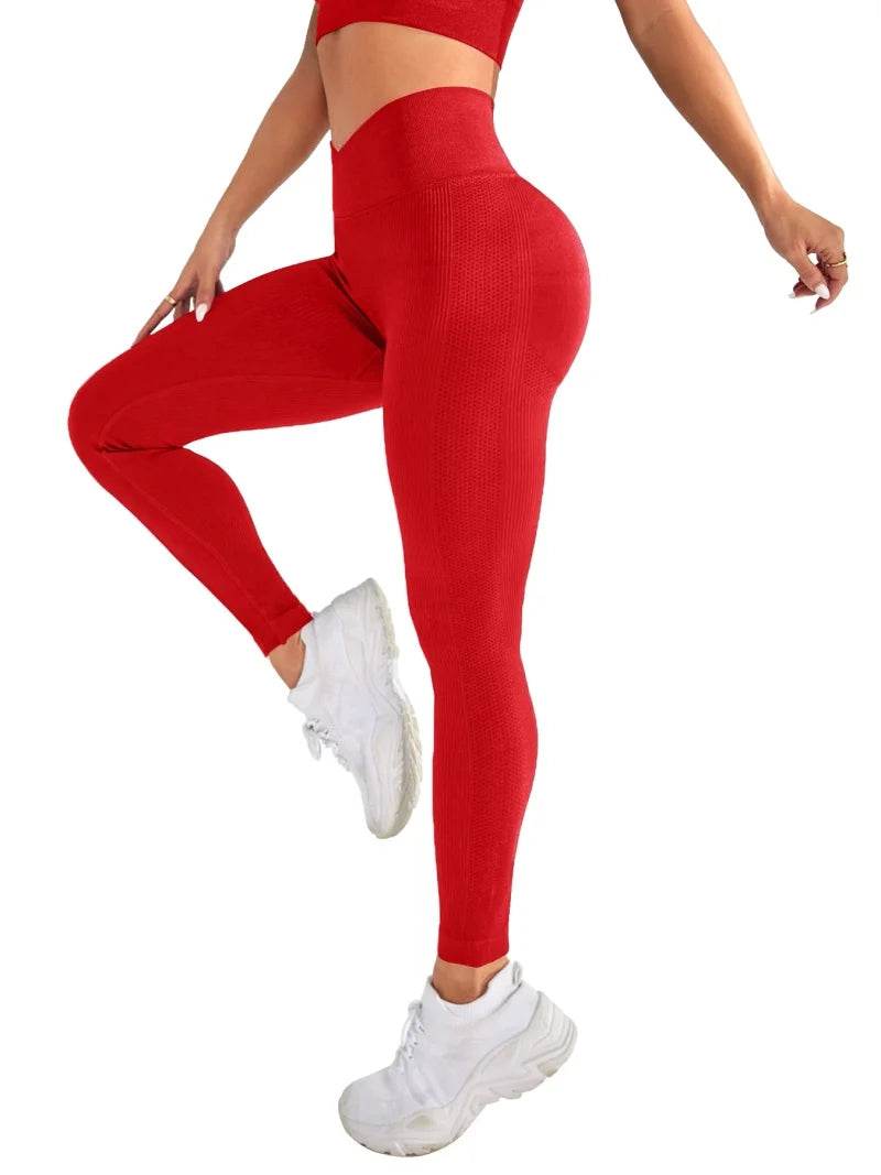 Buy Center Women's High Waist Leggings - V-Waist Seamless Fitness Pants - Buy Center UK