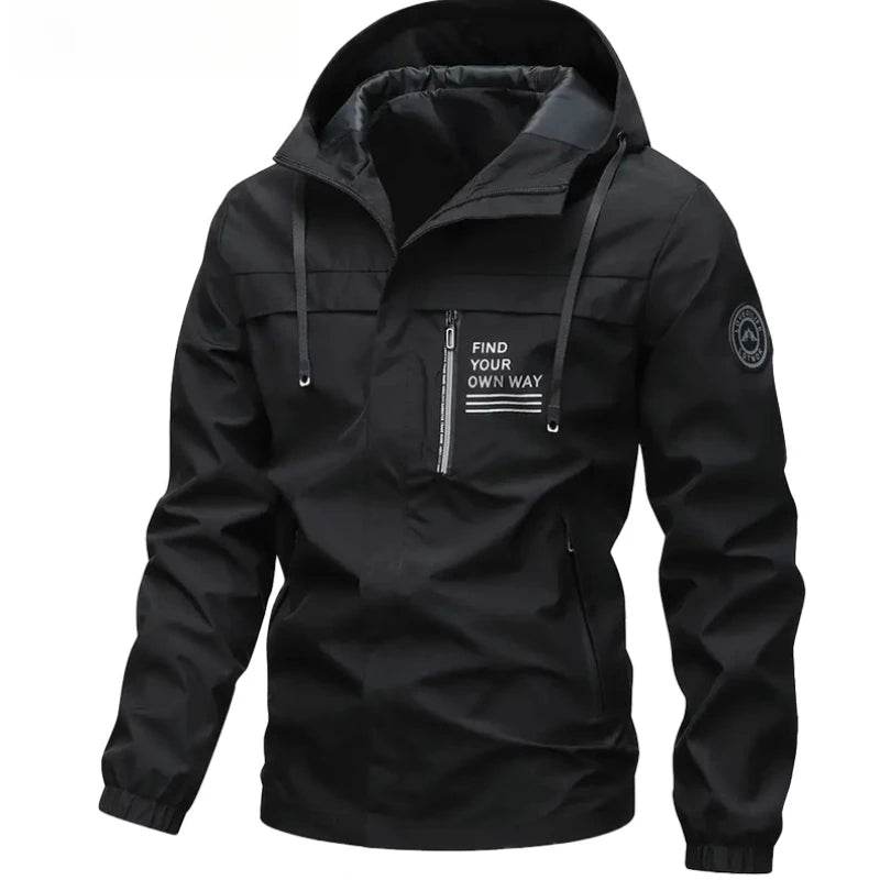 Buy Center Men's Windproof Jacket with Detachable Cap - Autumn Style - Buy Center UK