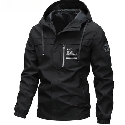 Buy Center Men's Windproof Jacket with Detachable Cap - Autumn Style - Buy Center UK