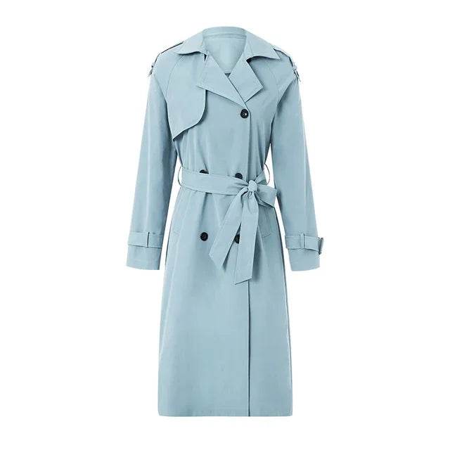 Buy Center Women's Double Breasted Trench Coat - Chic Windbreaker - Buy Center UK